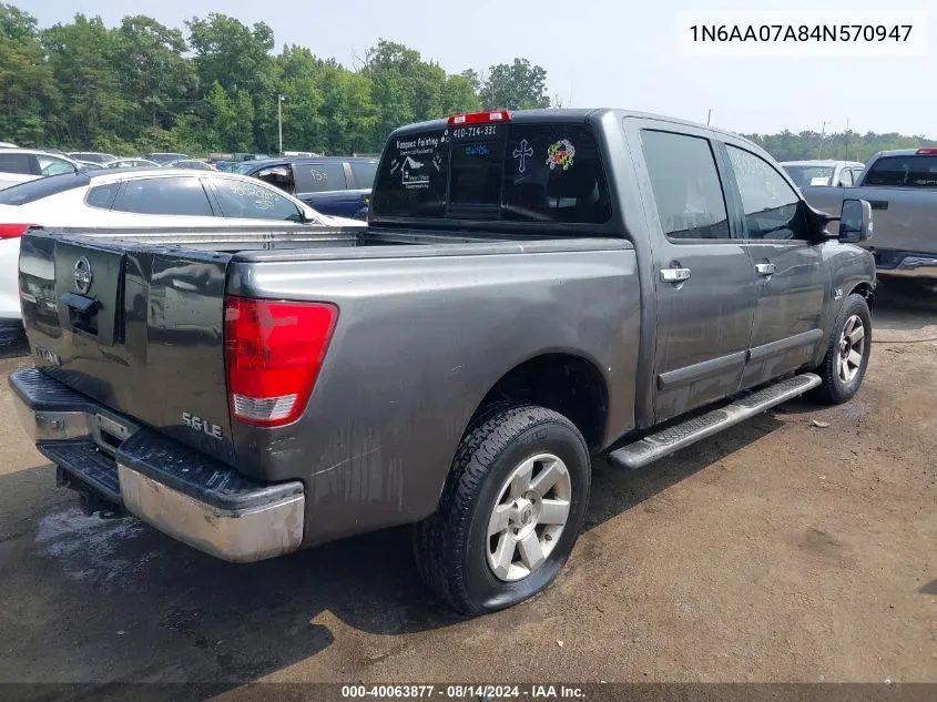 1N6AA07A84N570947 2004 Nissan Titan Xe/Se/Le