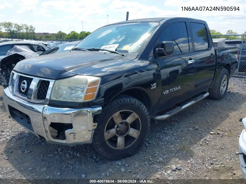 2004 Nissan Titan Se VIN: 1N6AA07A24N590594 Lot: 40078634