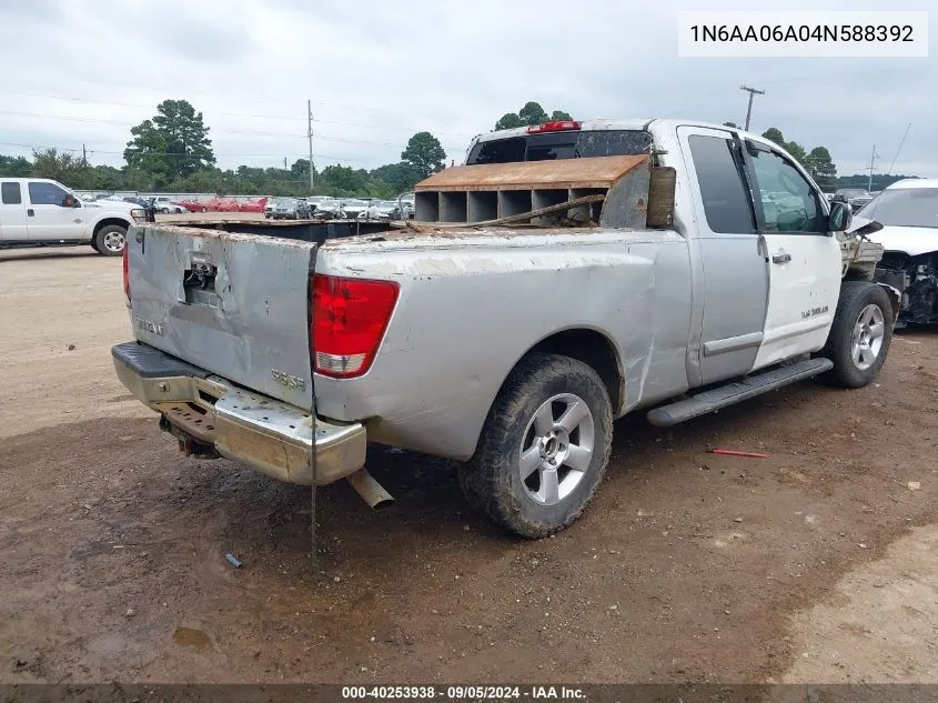 2004 Nissan Titan Se VIN: 1N6AA06A04N588392 Lot: 40253938