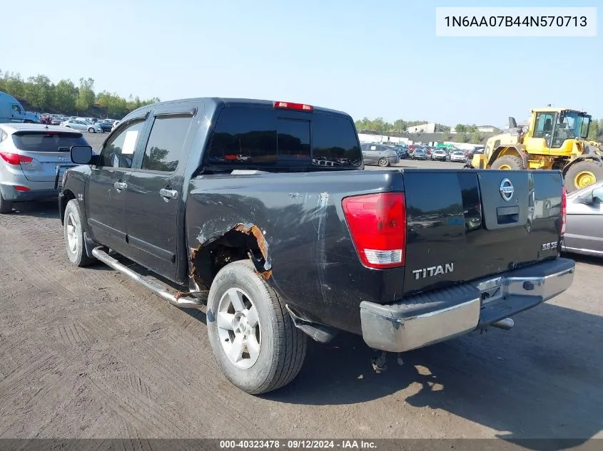 2004 Nissan Titan Se VIN: 1N6AA07B44N570713 Lot: 40323478