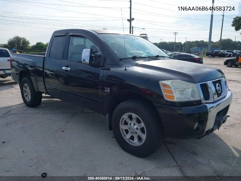 2004 Nissan Titan Se VIN: 1N6AA06B64N583724 Lot: 40350014