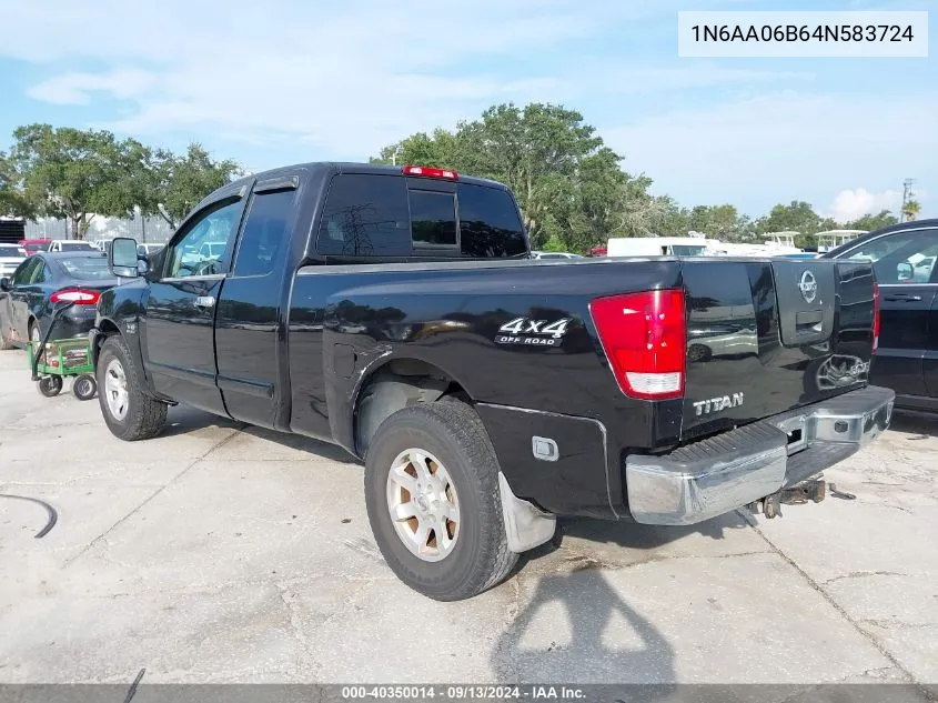 2004 Nissan Titan Se VIN: 1N6AA06B64N583724 Lot: 40350014