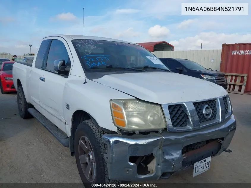 2004 Nissan Titan Le VIN: 1N6AA06B84N521791 Lot: 40424128