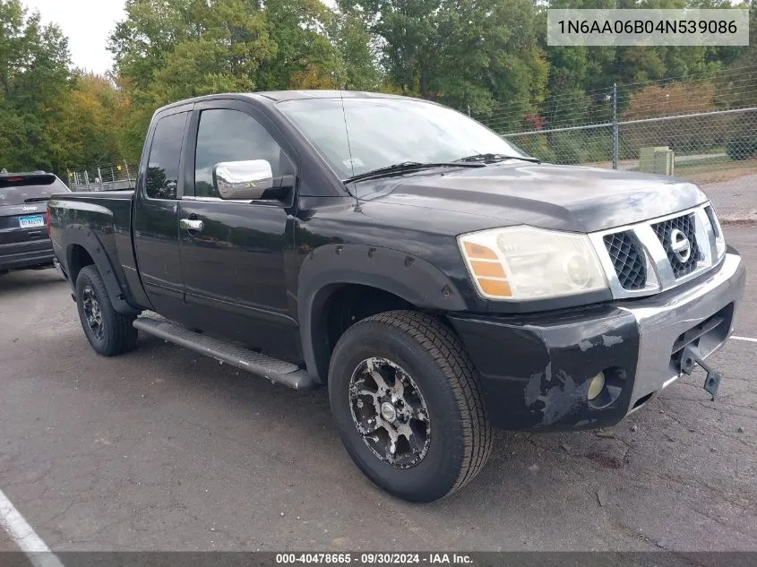 2004 Nissan Titan Se VIN: 1N6AA06B04N539086 Lot: 40478665