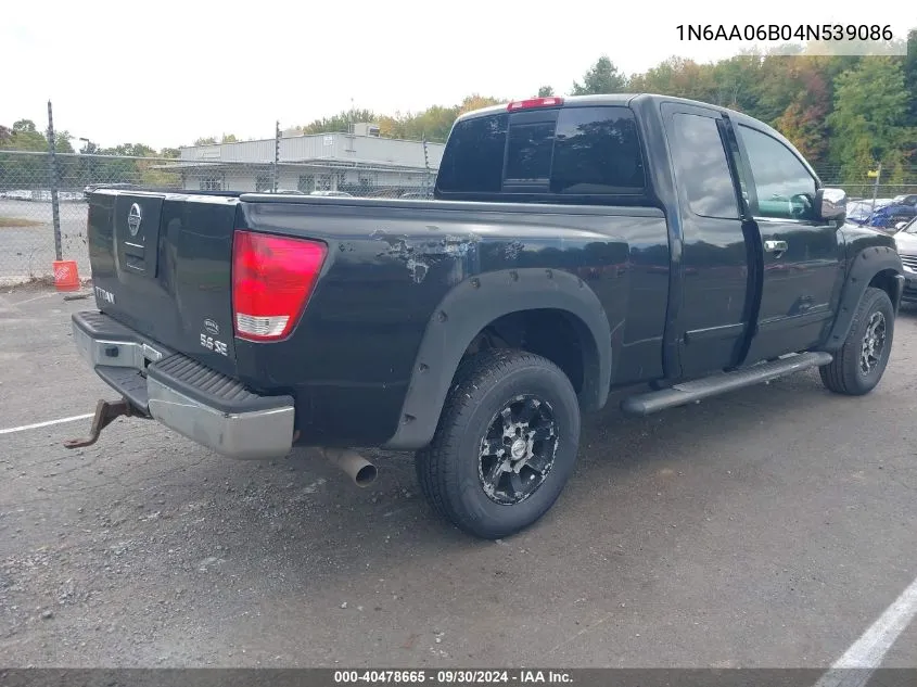 2004 Nissan Titan Se VIN: 1N6AA06B04N539086 Lot: 40478665