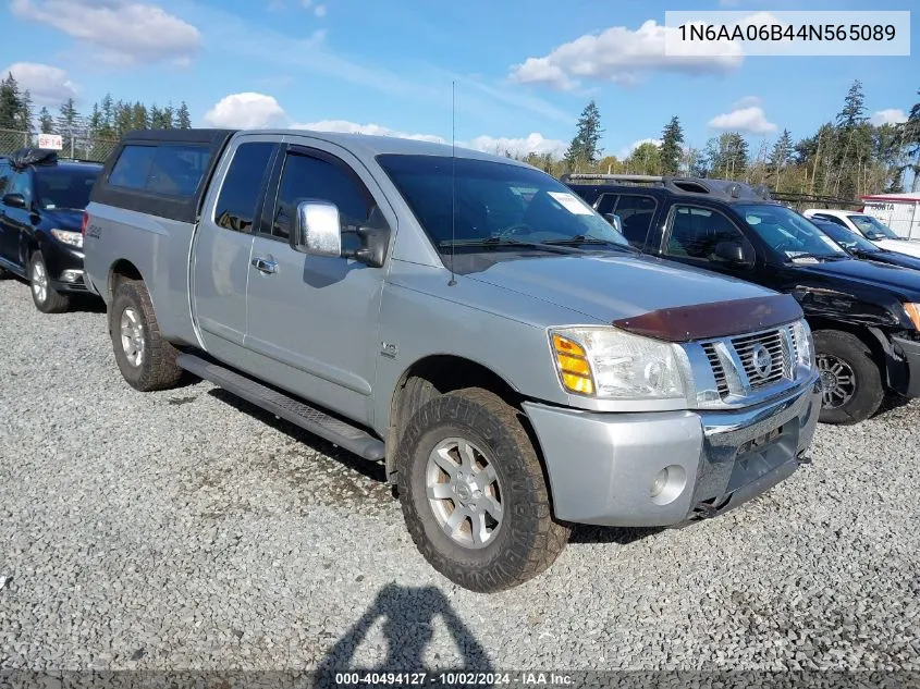 2004 Nissan Titan Le VIN: 1N6AA06B44N565089 Lot: 40494127