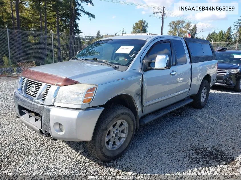 2004 Nissan Titan Le VIN: 1N6AA06B44N565089 Lot: 40494127