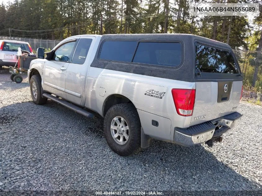 2004 Nissan Titan Le VIN: 1N6AA06B44N565089 Lot: 40494127