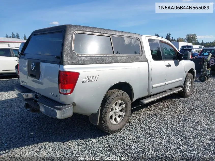 2004 Nissan Titan Le VIN: 1N6AA06B44N565089 Lot: 40494127