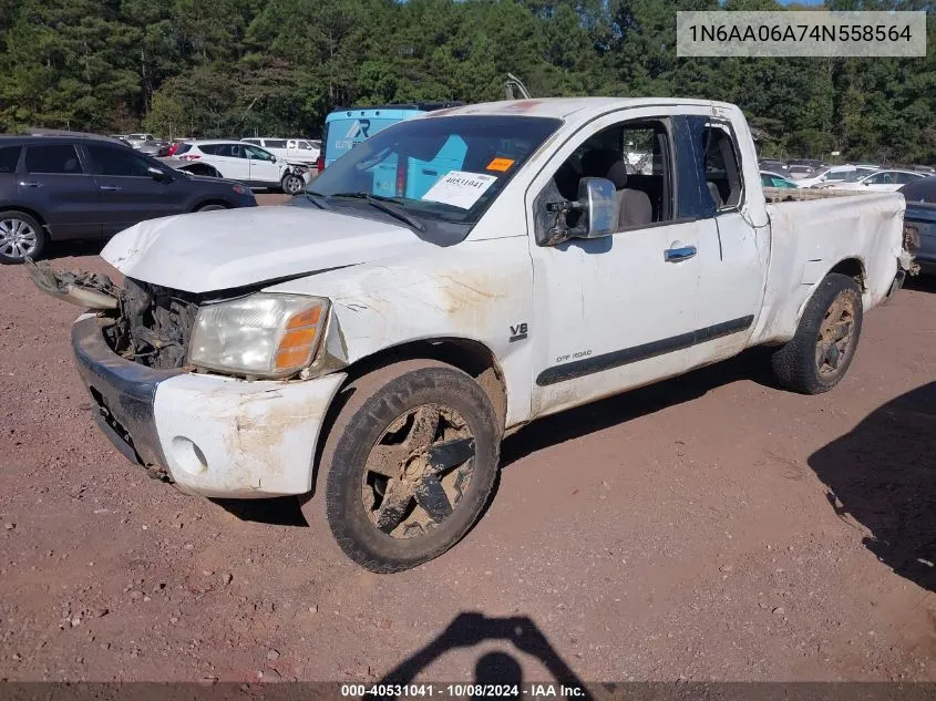 2004 Nissan Titan Se VIN: 1N6AA06A74N558564 Lot: 40531041