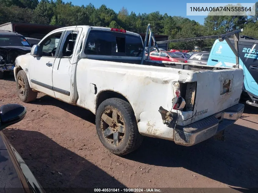 2004 Nissan Titan Se VIN: 1N6AA06A74N558564 Lot: 40531041