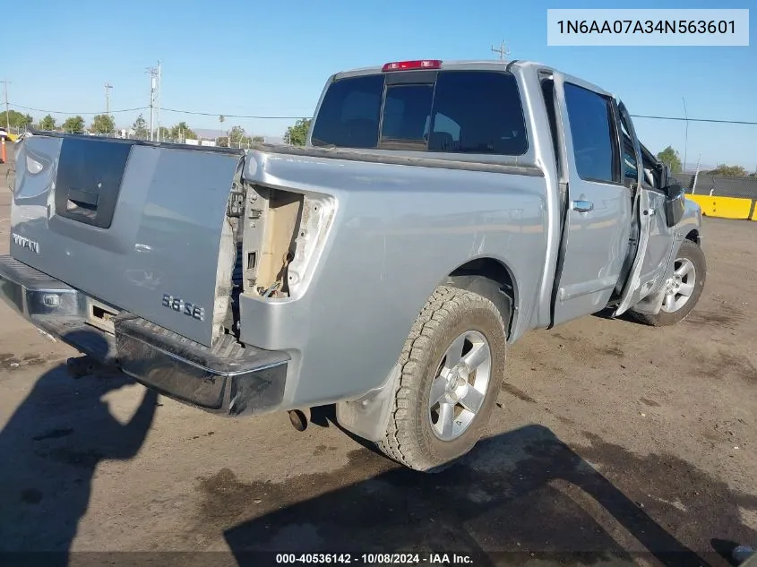 2004 Nissan Titan Se VIN: 1N6AA07A34N563601 Lot: 40536142