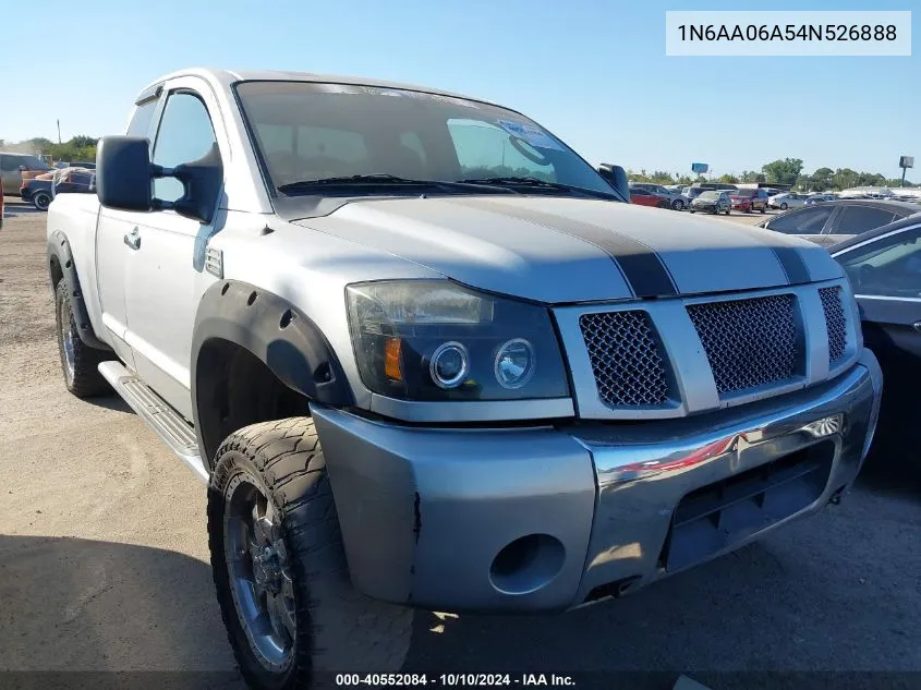 2004 Nissan Titan Se VIN: 1N6AA06A54N526888 Lot: 40552084