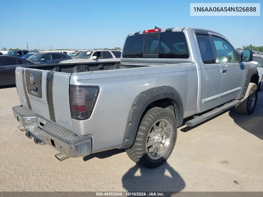 2004 Nissan Titan Se VIN: 1N6AA06A54N526888 Lot: 40552084