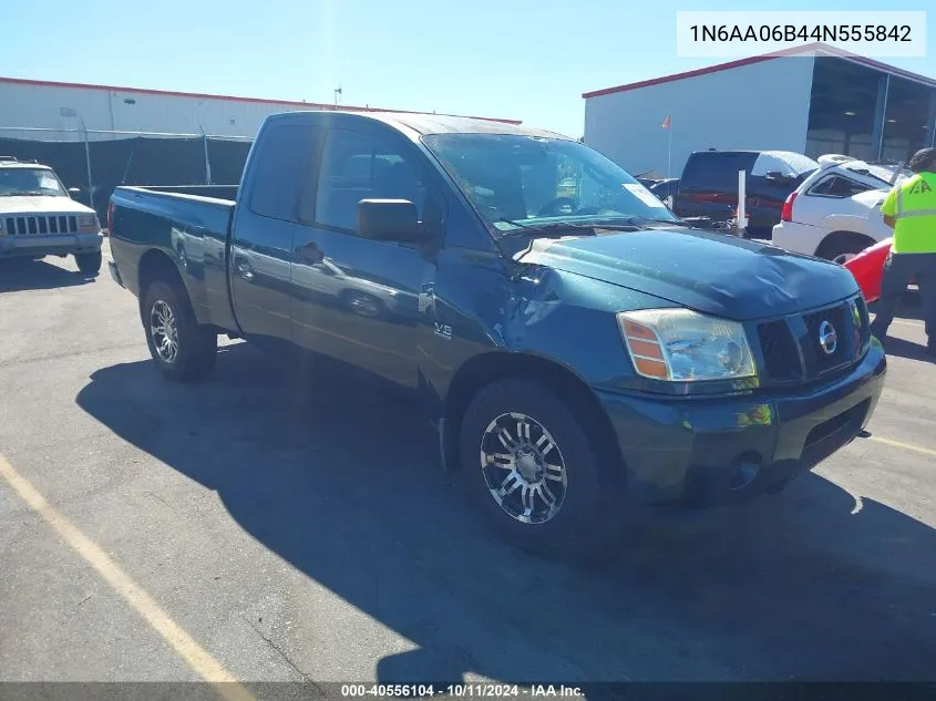 2004 Nissan Titan Xe VIN: 1N6AA06B44N555842 Lot: 40556104