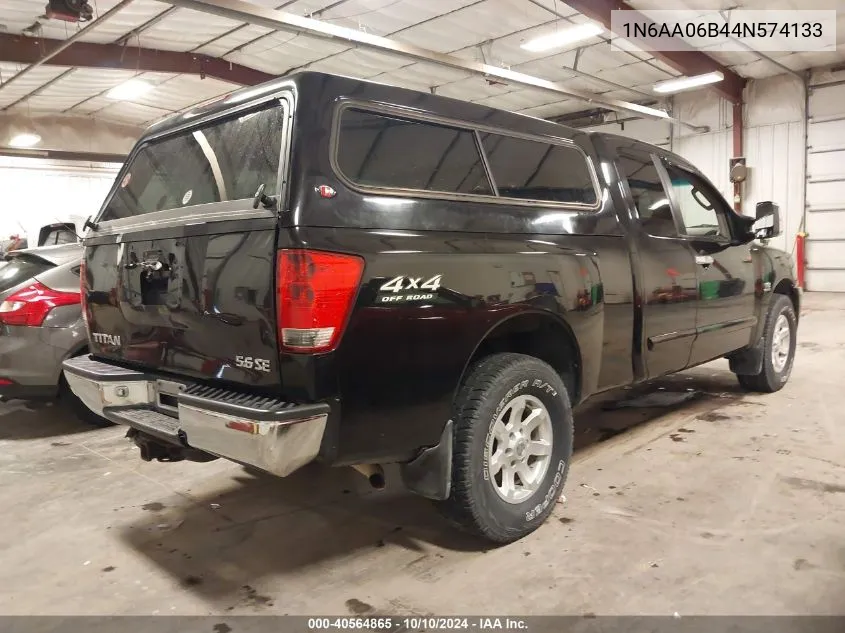 2004 Nissan Titan Se VIN: 1N6AA06B44N574133 Lot: 40564865