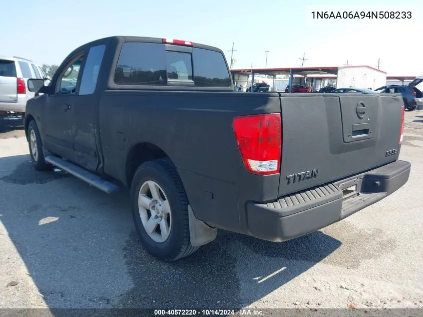 2004 Nissan Titan Se VIN: 1N6AA06A94N508233 Lot: 40572220