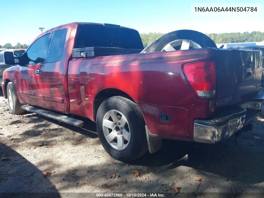 2004 Nissan Titan Le VIN: 1N6AA06A44N504784 Lot: 40572960