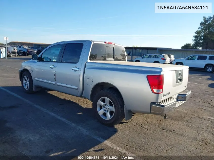 2004 Nissan Titan Se VIN: 1N6AA07A64N584121 Lot: 40584874