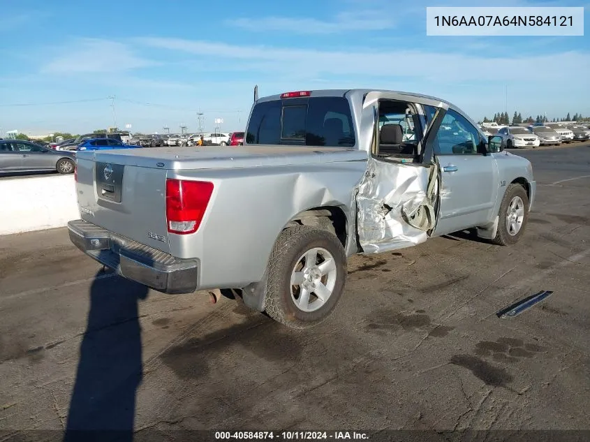 2004 Nissan Titan Se VIN: 1N6AA07A64N584121 Lot: 40584874