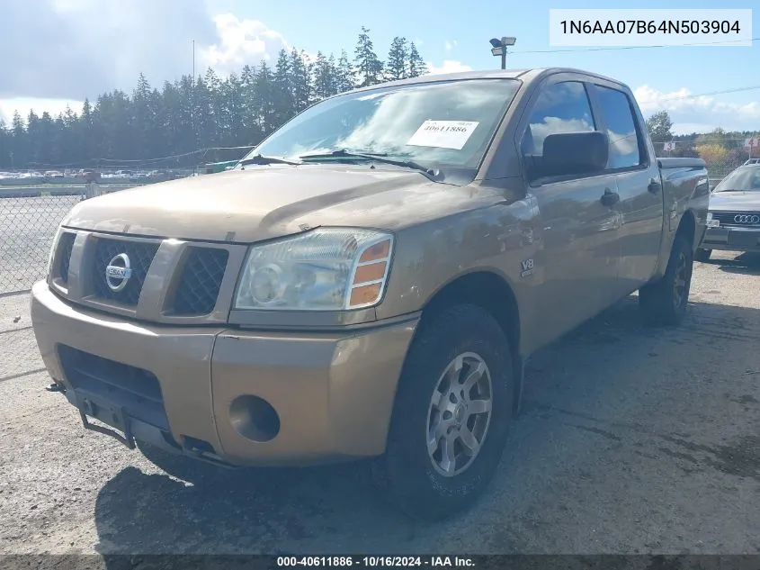 2004 Nissan Titan Xe VIN: 1N6AA07B64N503904 Lot: 40611886