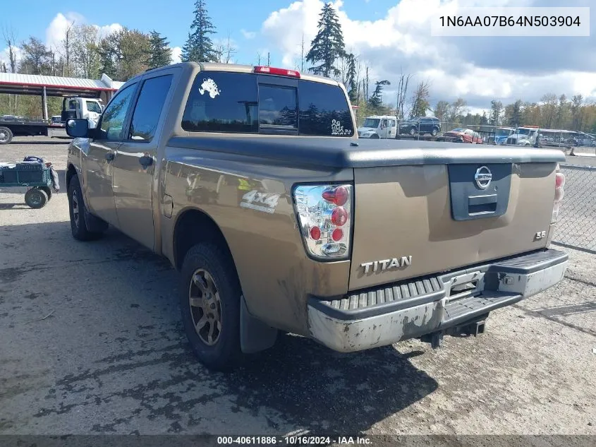 2004 Nissan Titan Xe VIN: 1N6AA07B64N503904 Lot: 40611886