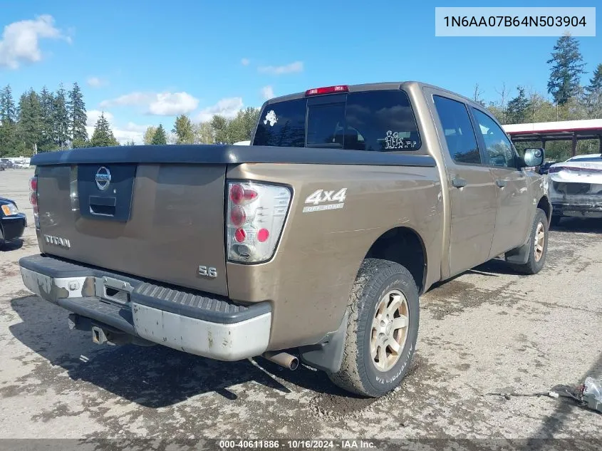 2004 Nissan Titan Xe VIN: 1N6AA07B64N503904 Lot: 40611886