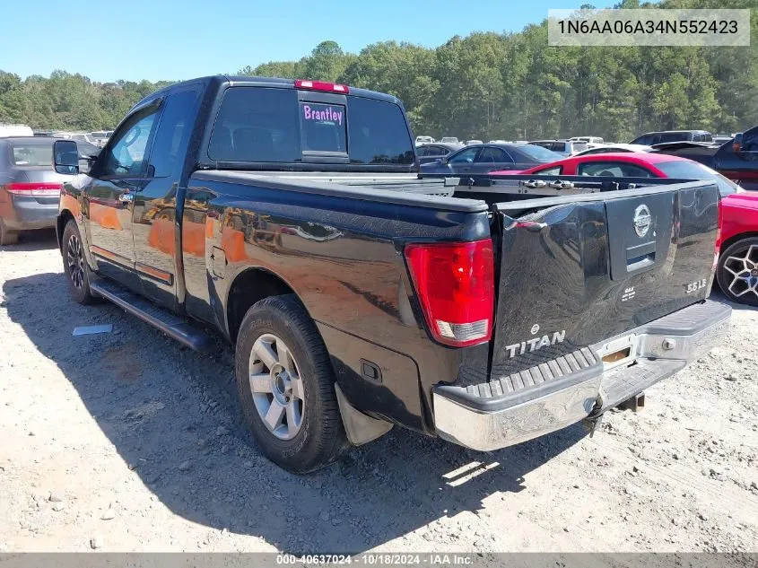 2004 Nissan Titan Le VIN: 1N6AA06A34N552423 Lot: 40637024