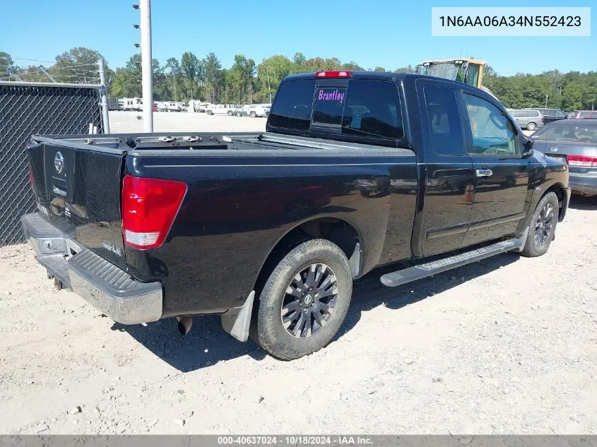 2004 Nissan Titan Le VIN: 1N6AA06A34N552423 Lot: 40637024