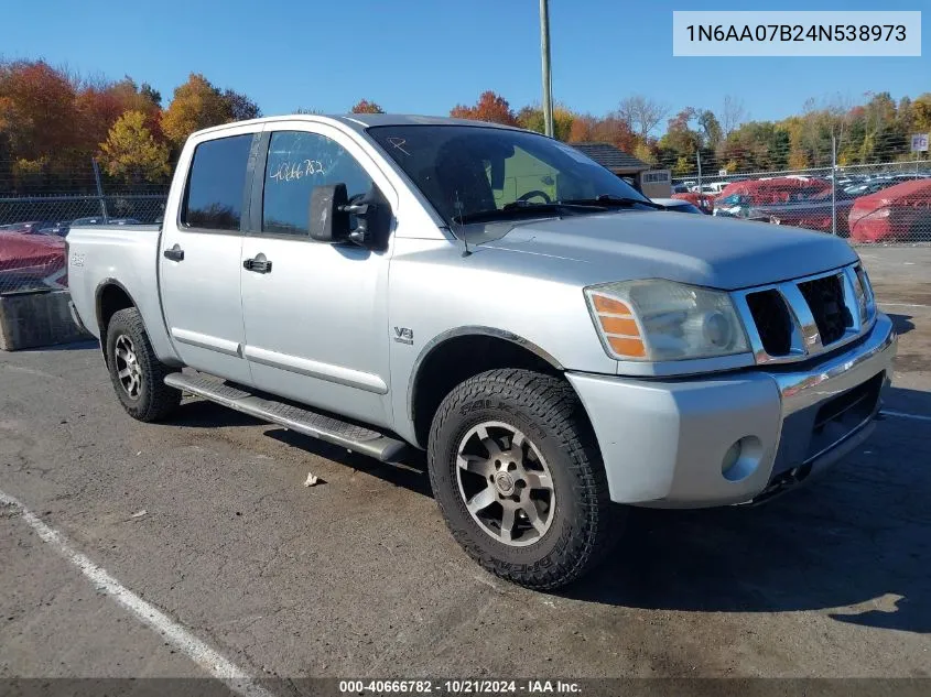 2004 Nissan Titan Se VIN: 1N6AA07B24N538973 Lot: 40666782