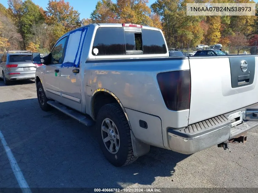 2004 Nissan Titan Se VIN: 1N6AA07B24N538973 Lot: 40666782