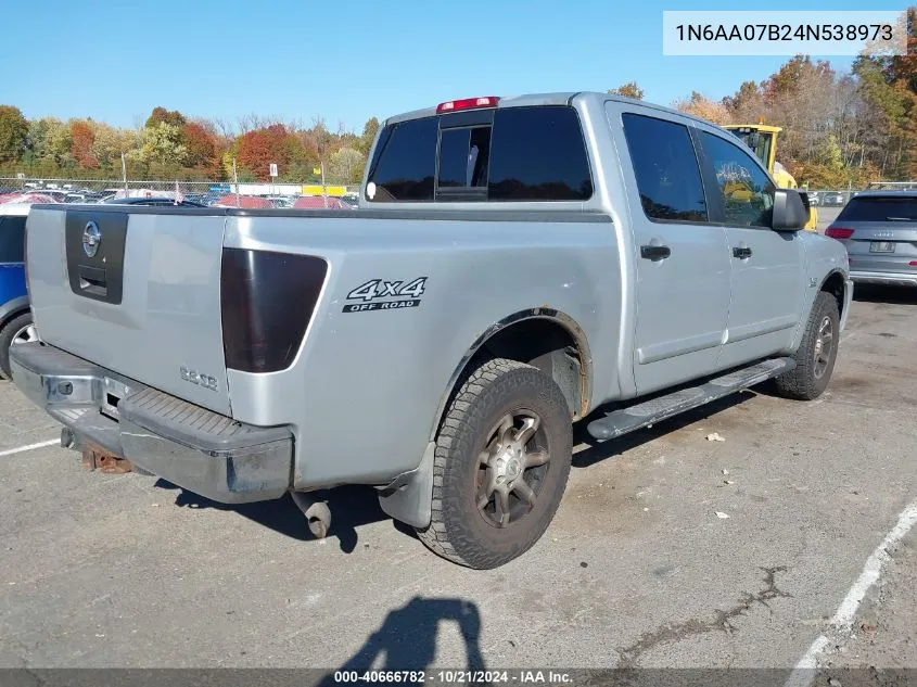 2004 Nissan Titan Se VIN: 1N6AA07B24N538973 Lot: 40666782