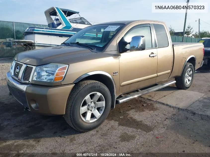 2004 Nissan Titan Le VIN: 1N6AA06B04N570323 Lot: 40707215