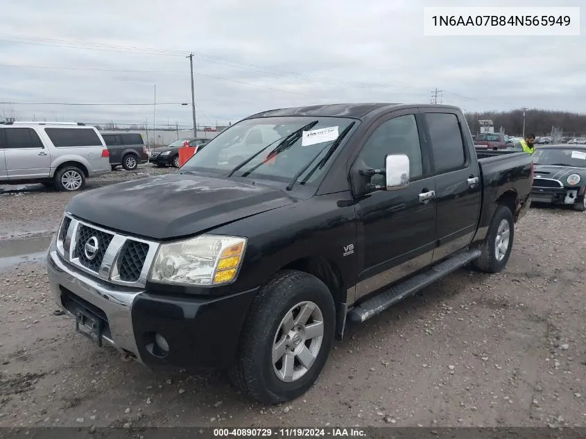 2004 Nissan Titan Le VIN: 1N6AA07B84N565949 Lot: 40890729