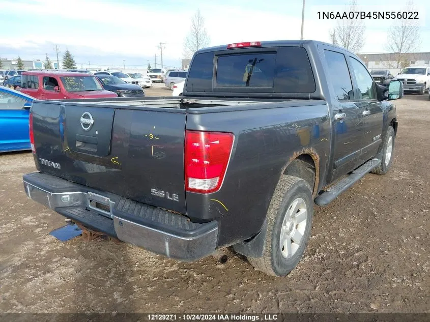 2005 Nissan Titan Xe/Se/Le VIN: 1N6AA07B45N556022 Lot: 12129271