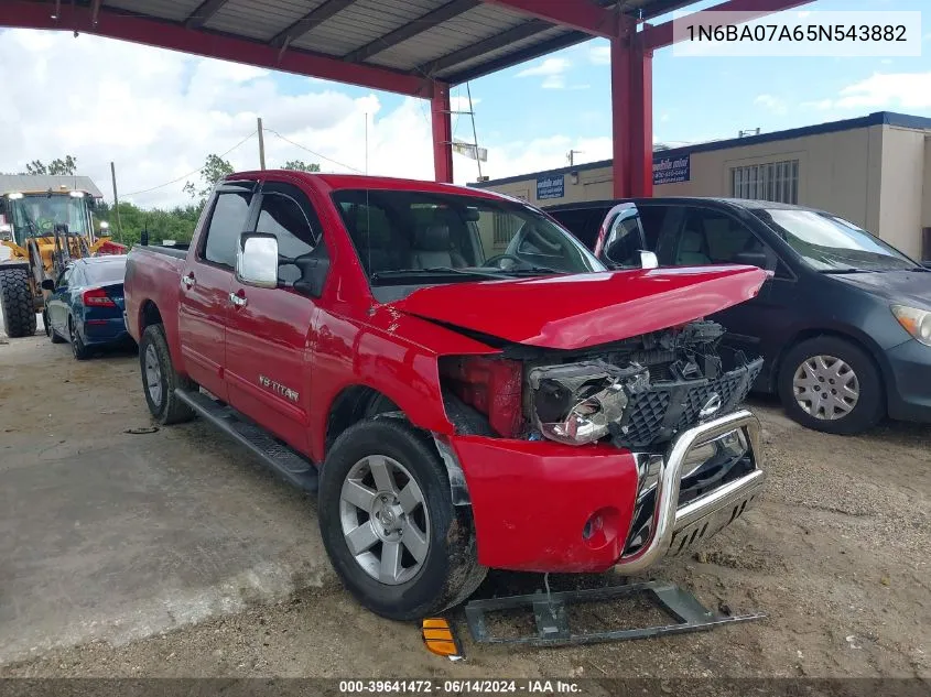 2005 Nissan Titan Le VIN: 1N6BA07A65N543882 Lot: 39641472