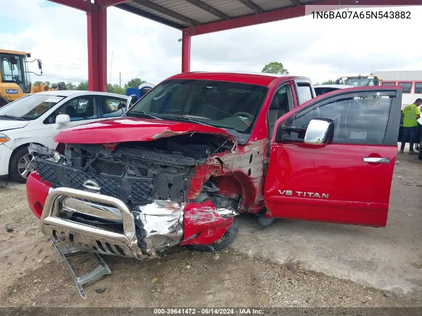 2005 Nissan Titan Le VIN: 1N6BA07A65N543882 Lot: 39641472