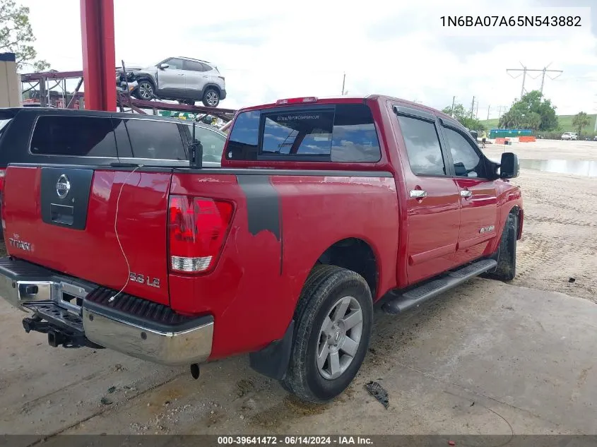 2005 Nissan Titan Le VIN: 1N6BA07A65N543882 Lot: 39641472