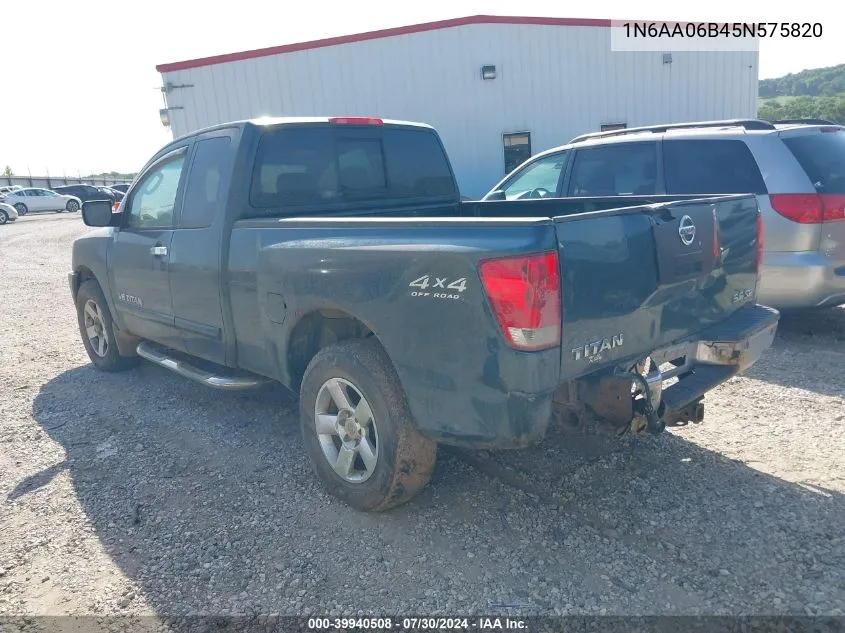 2005 Nissan Titan Se VIN: 1N6AA06B45N575820 Lot: 39940508