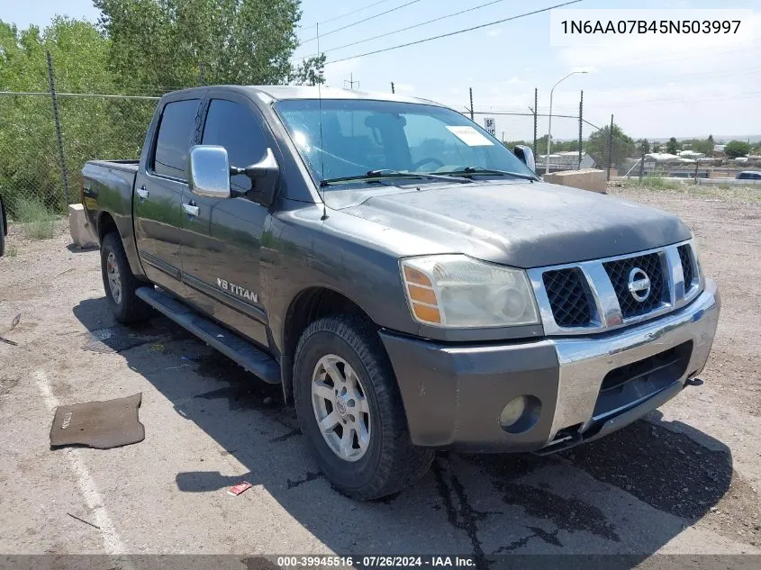 2005 Nissan Titan Le VIN: 1N6AA07B45N503997 Lot: 39945516