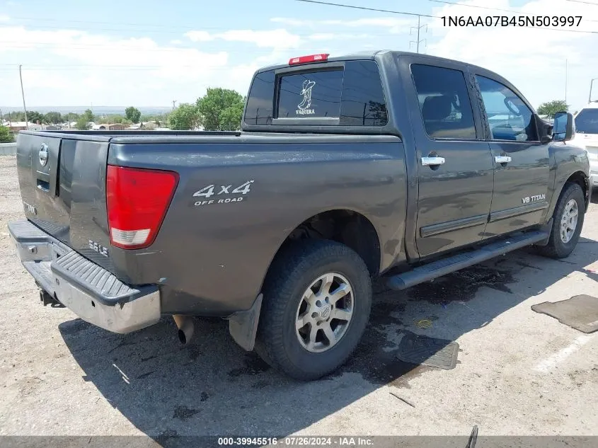 2005 Nissan Titan Le VIN: 1N6AA07B45N503997 Lot: 39945516