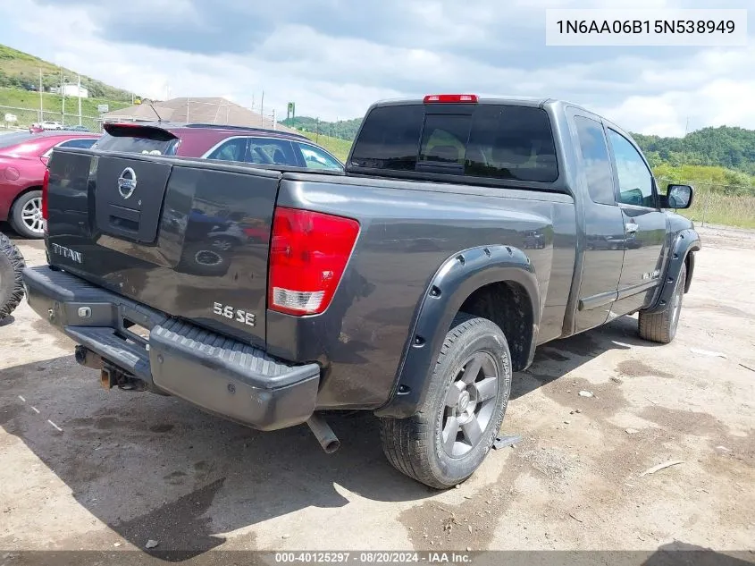 2005 Nissan Titan Se VIN: 1N6AA06B15N538949 Lot: 40125297