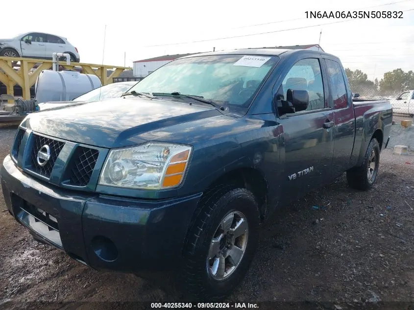 2005 Nissan Titan Xe VIN: 1N6AA06A35N505832 Lot: 40255340