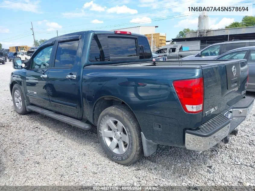 2005 Nissan Titan Le VIN: 1N6BA07A45N578694 Lot: 40277176