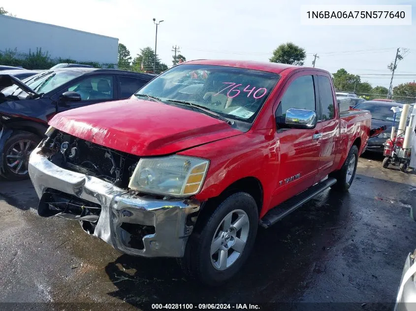 2005 Nissan Titan Se VIN: 1N6BA06A75N577640 Lot: 40281100