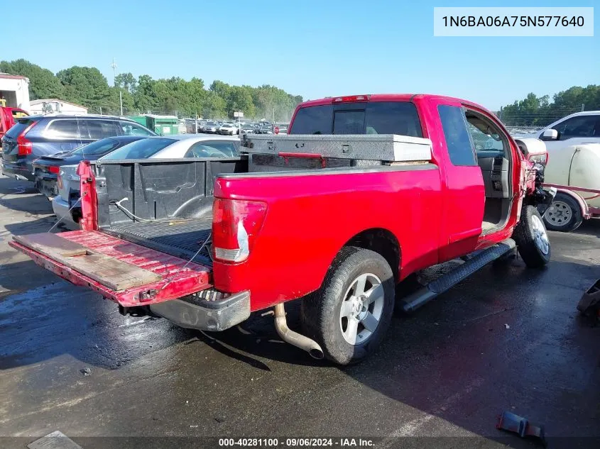 2005 Nissan Titan Se VIN: 1N6BA06A75N577640 Lot: 40281100