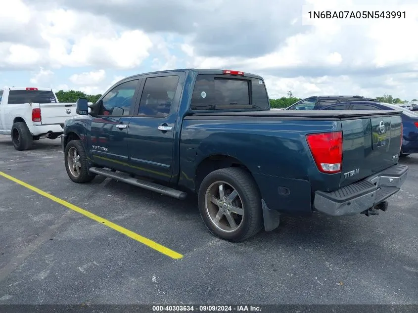 2005 Nissan Titan Le VIN: 1N6BA07A05N543991 Lot: 40303634