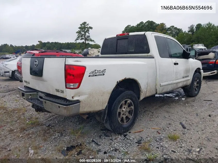 2005 Nissan Titan Xe/Se/Le VIN: 1N6BA06B65N554696 Lot: 40326300