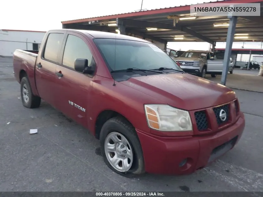 2005 Nissan Titan Xe VIN: 1N6BA07A55N559278 Lot: 40370805