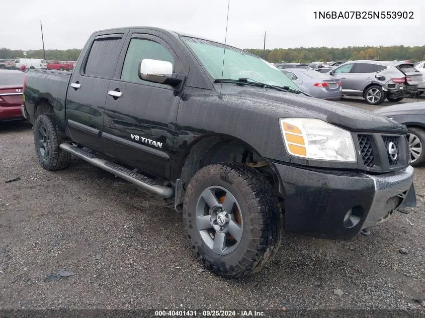 2005 Nissan Titan Le VIN: 1N6BA07B25N553902 Lot: 40401431